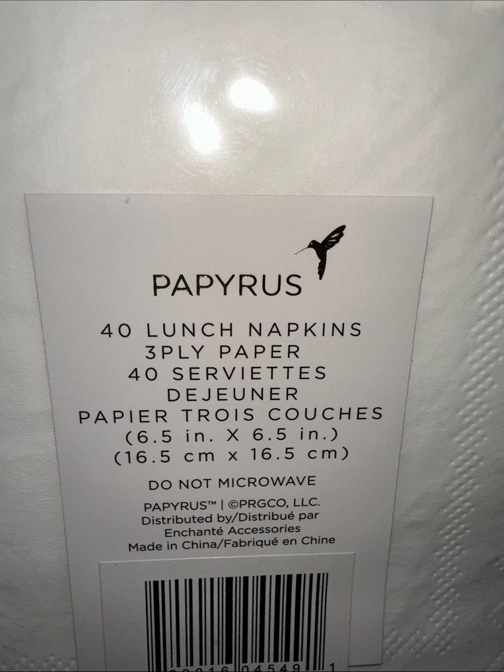 PAPYRUS White Gold Trim Matching Square Cocktail Lunch Napkins 40 pk x 2 - Picture 4 of 10